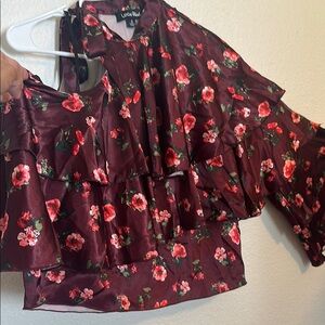 Lush Red Blouse Elegant Top